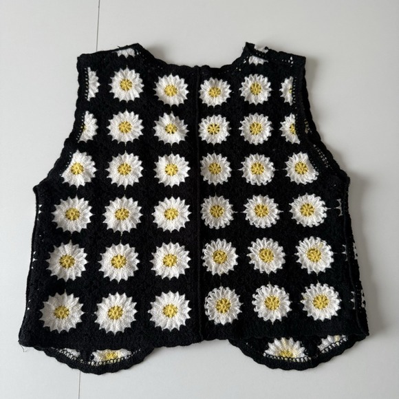 Vtg Y2K Lulla Collection Daisy Knit Sweater Vest Women's One Size Spring Floral - Picture 6 of 6